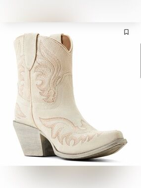 Ariat Cream Suede Western Heeled Boots